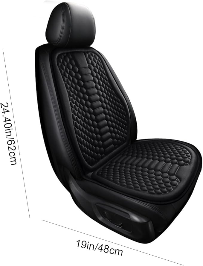 Car Seat Cushion Front Seat, Breathable Lumbar Support Car Seat Cushion for Long Sitting, Non-Slip Car Seat Pad (Black)