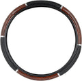 GG Grand General 54041 18 Inches Steering Wheel Cover Dark Wood with Black Hand Grips