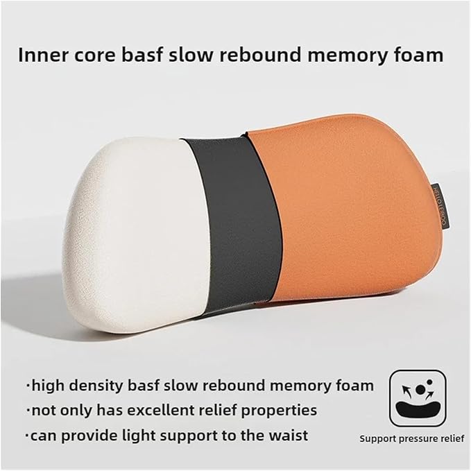 Breathable Car Seat Pillow for Lumbar Support - Waist Protection Cushion for Office and Car Use(Beige)