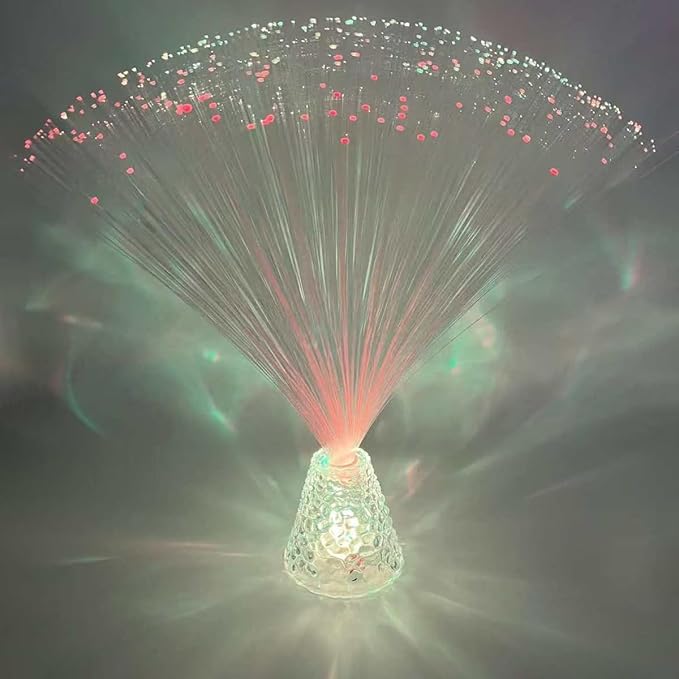 2pcs 14 inch Corded Fiber Optic Mood Novelty Lamps Lighting Lite with Color-Changing Crystals Base (2)