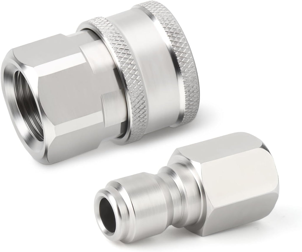 TAISHER 4PCS 304 Stainless Steel Pressure Washer Adapter Kit, Quick Connect Fittings，3/8" Female