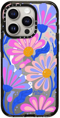 CASETiFY Impact Case for iPhone 15 Pro [8.2ft 4X Military Grade Drop Protection/Compatible with Magsafe] - Mystic Daisy - Clear Black