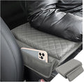 zipelo Car Armrest Cushion, Carbon Fiber Leather Auto Center Console Pad, Memory Foam Armrest Box with Storage Bag, Hand Rest Pillow with Organizer Pockets, Universal Fit for Most Vehicles (Gray)