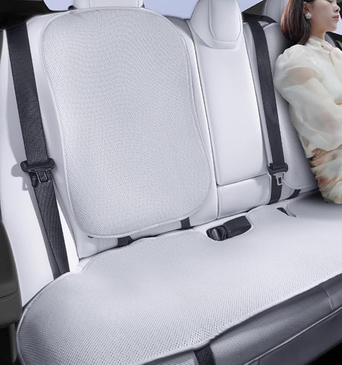 Rear Car Seat Covers for Tesla Model Y Juniper 2025 2020-2024 Breathable Interior Seat Cushion Protector All Season Protection (Without Logo)