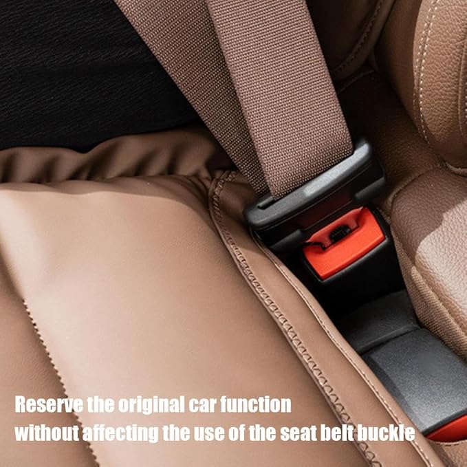 Car Seat Cushion, 2025 New Skin-Friendly Leather Seat Cushions, Skin-Friendly Leather Seat Cushions, Front Bottom and Rear Seat Cushions for Auto Office (Black 1set)