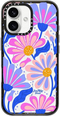CASETiFY Impact Case for iPhone 16 [8.2ft 4X Military Grade Drop Protection/Compatible with Magsafe] - Mystic Daisy - Clear Black