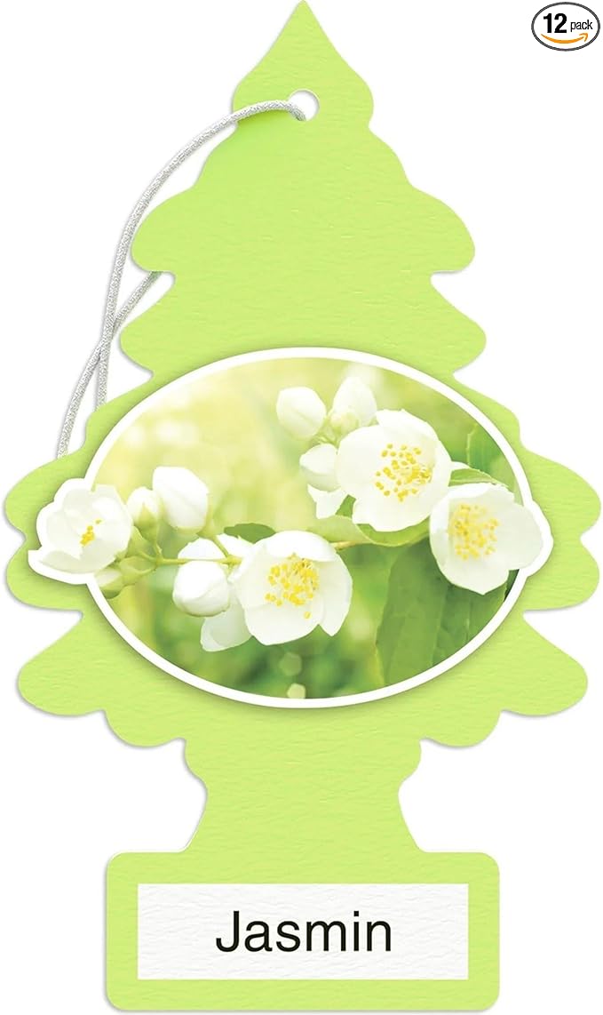 LITTLE TREES Car Air Freshener | Hanging Paper Tree for Home or Car | Jasmin | 12 Pack