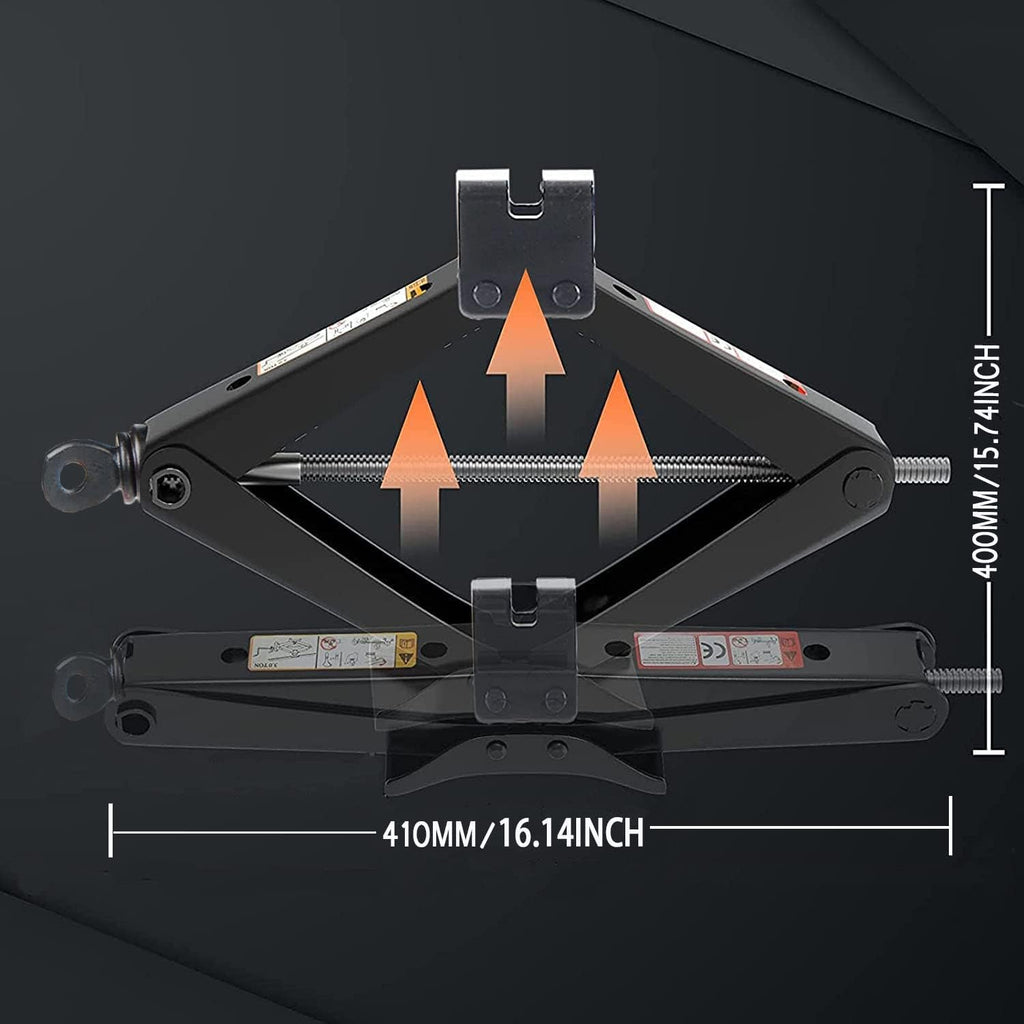 Scissor Jack for Car-2.0Ton(4409lbs) 丨Car Jack Kit-Tire Jack丨Portable,丨deal for SUV and Auto-with Crank Handle丨Heavy Duty Material,Black