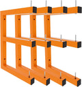 4 Pack Wall-Mounted Lumber Rack, Heavy Duty Wood Storage Racks, 6-Level System Garage Shelving, 1320 LBS Capacity Hanging Organizer Shelves, Orange Brackets Utility Metal Shelf for Indoor and Outdoor