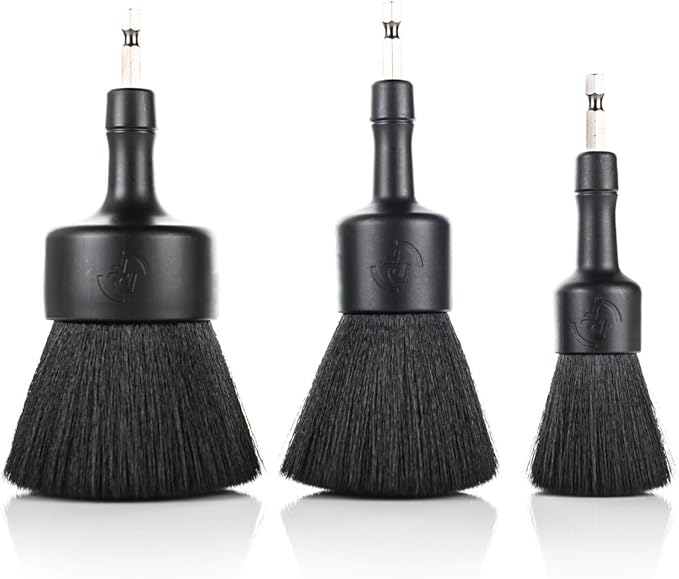 Detail Factory - XL Flat Top Drill Brush - Soft Bristle Drill Brush Attachment for Car Detailing, Carpet & Upholstery Cleaning, Power Scrubber for Drill