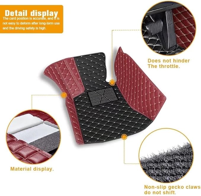 Custom Car Floor Mats for 96% Sedan SUV Sports Car Protection Full Coverage Pads Anti-Slip Leather Floor Lining All Weather Car Floor Mats (Grey)