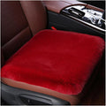 Sheepskin Car Seat Cushion, Comfortable Soft Fur Wool Auto Front Seat Cover, Vehicle Seat Protector Pad for Warm Winter Office Chair, Universal Decor Car Accessories (Wine Red)