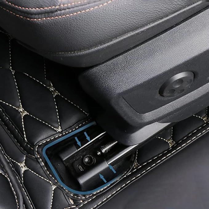 Custom Car Floor Mats Fit for 99% Sedan SUV Sports Car Full Coverage Pads Leather Floor Liners Mat Women Men (Black with Blue line)