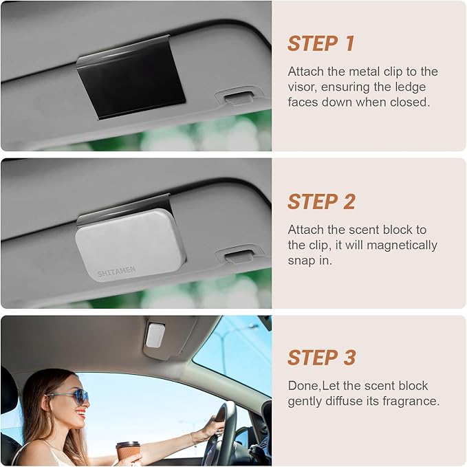Car Air Freshener, Stone Air Freshener, Automotive Odor Eliminator for Visor Clip- Car Fresheners Long Lasting - Variety 3 Pack - CLIP INCLUDED (Cabana-Pine-Orchard)