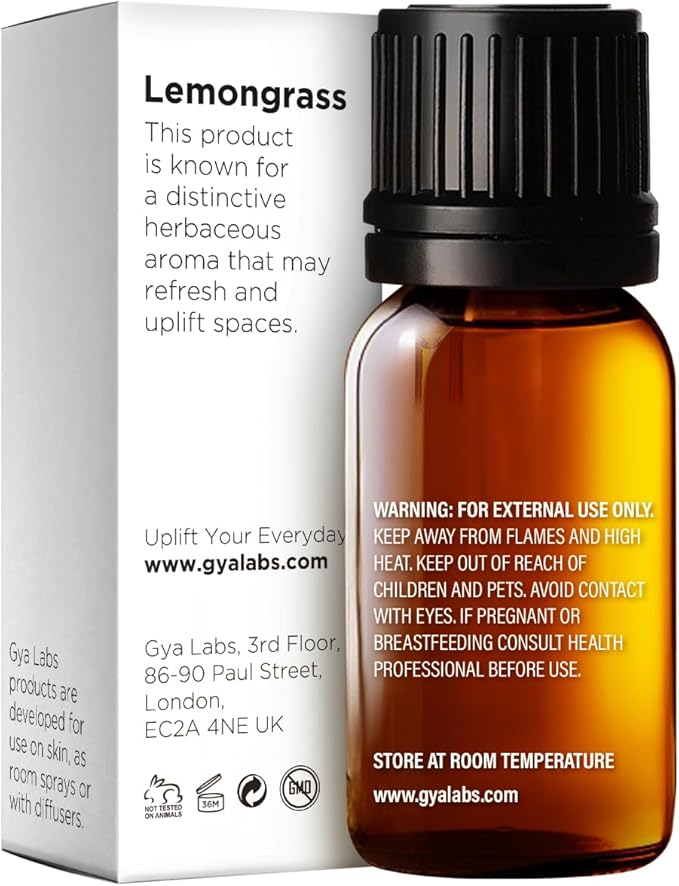 100% Pure Lemongrass Essential Oil - 0.34 Fl Oz - Lemongrass Oil for Hair, Skin, Diffuser, Aromatherapy & DIY Candle Making Scent