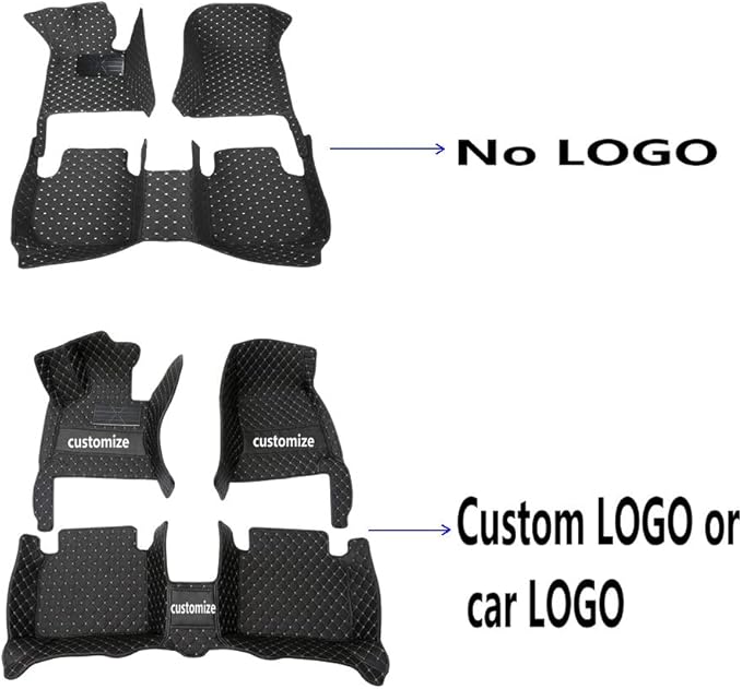 KaiLaiCarCustom Automotive Car Floor Mats for 99.99% Sedan SUV Sports Car Men Women Protection Full Coverage Pads Anti-Slip Leather Floor Lining (Beige Mat Beige Line, A - Diamond)
