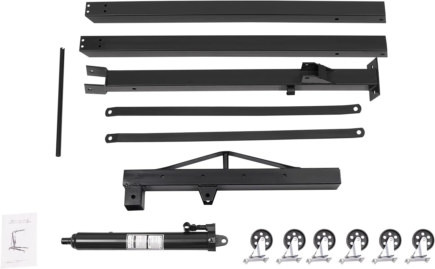 Folding Engine Hoist 1 Ton Engine Crane Lift with 6 Caster Wheels 2200LBS Steel Hydraulic Engine Crane 4 Adjustable Positions for Car Fixing Workshops Garages Warehouse(Sent in 2 Packages)