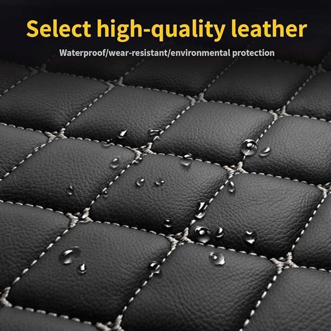 Custom Making Car Floor Mats for 90% Car Model Luxury Leather All Weather Waterproof Anti-Skid Full Coverage Liners (Blue)