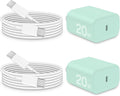 Brasag i Phone 17 16 15 Charger Fast Charging - 20W PD Fast Charger Block with 6Ft USB C Cable for i Phone 17/16/15 Series, i Pad Pro/Air/Mini, Galaxy S23, Pixel 8 & More (2-Pack) Green