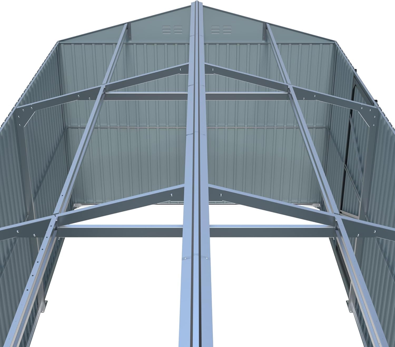 KUIKUI 20x13ft Heavy Duty Outdoor Garage Metal Shed, Sheds and Outdoor Storage with 2 Doors and 4 Vents Without Floor, Car Sheds Outdoor Garage