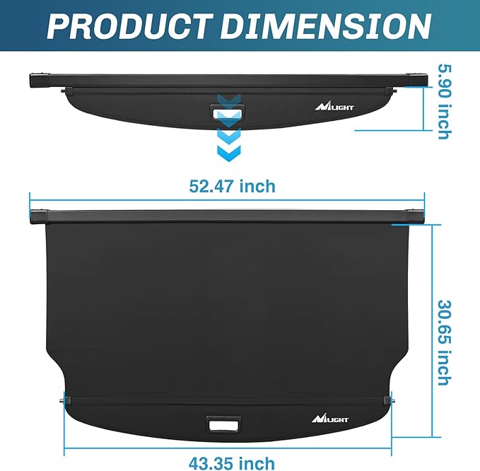 Nilight Trunk Cargo Cover for Kia Sportage Accessories 2017 2018 2019 2020 2021 2022, Retractable Security Shade Rear Cargo Cover, with Trunk Storage Net, 1-Pack