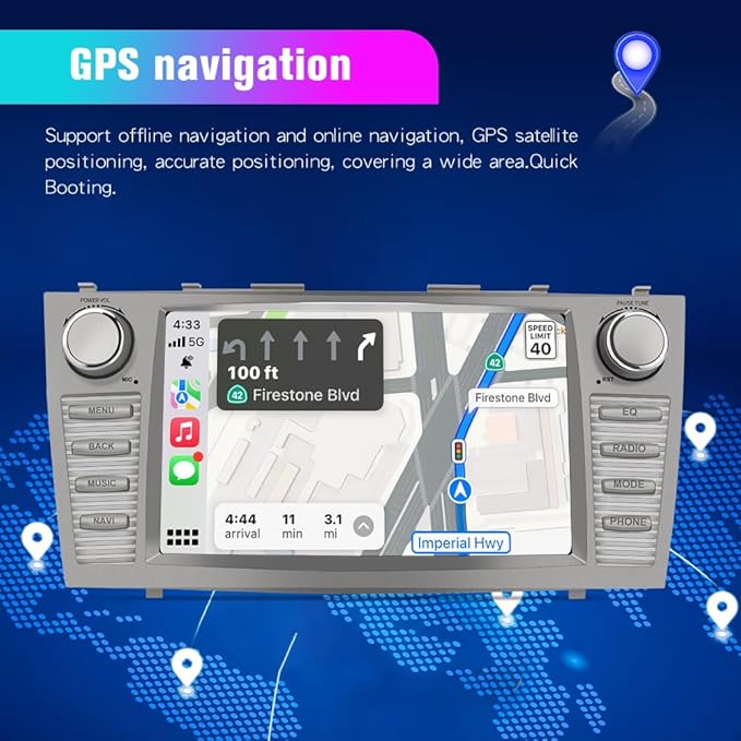 Car Radio Andriod 13 for Toyota Camry 2007-2011, 9 inch Touch Screen Original Car Style 2GB+32GB Head Unit with Wireless CarPlay Android auto Bluetooth WiFi SWC GPS