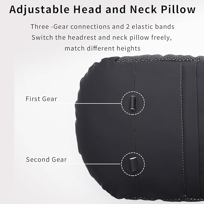 Car Headrest & Lumbar Support Set,Premium Skin-Feeling Napa Leather Soft and Comfortable Headrest,Car Seat Headrest Pillow Waist Support Car Interior Accessories for Driving Home Office