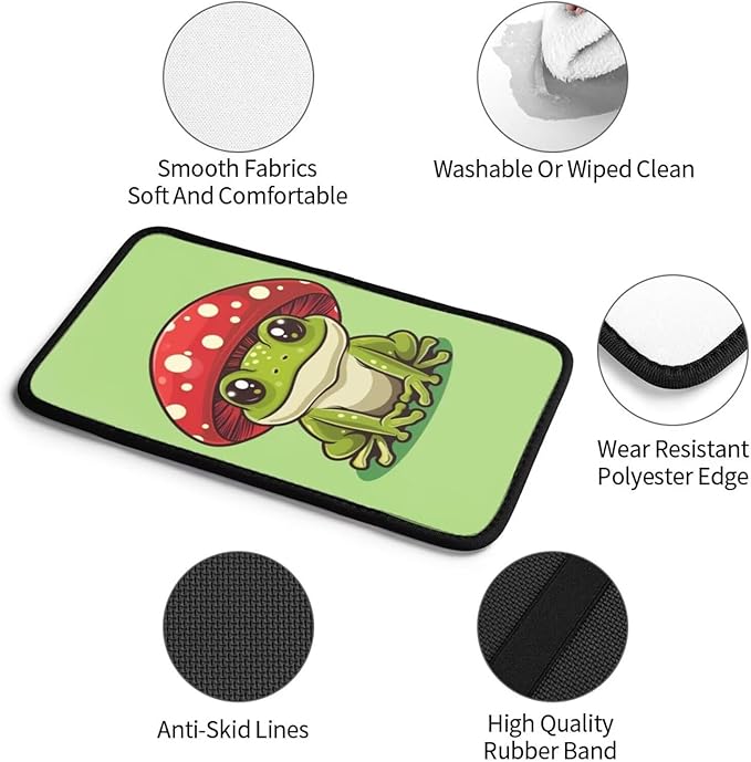 Frog Center Console Cover Mushroom Car Armrest Cushion Pad Sage Green Arm Rest Protector Console Box Covers Cars Decor Accessories