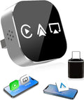 3-in-1 Mini Wireless CarPlay Adapter (2025 Upgraded)-Built-in Wired Carplay/Android Auto for Airplay,Plug&Play,Fast Auto-Reconnect,Bluetooth 5.0,USB/Type-C,iOS10+&Android 11+(Silver)