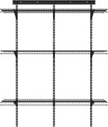 ClosetMaid MaxLoad Heavy Duty Wall Shelf Kit for Garage, 3 Shelves, Adjustable ShelfTrack Wire Shelving, Black Finish