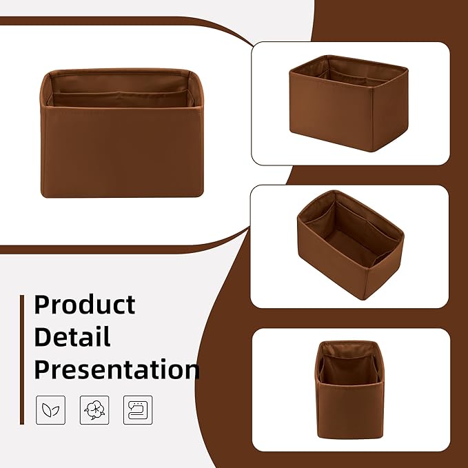 DGAZ Silk Purse Organizer Insert Fits LV Speedy 16/20/25/30/35/45 bags，Silky Smooth Bag Organizer，Luxury Handbag & Tote Shaper（Gold，SP25）