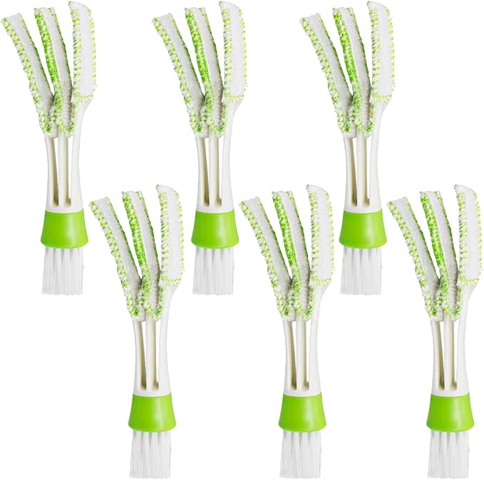 Mini Duster for Car Air Vent, SENHAI Set of 6 Automotive Air Conditioner Cleaner and Brush, Dust Collector Cleaning Cloth Tool for Keyboard Window Leaves Blinds Shutter