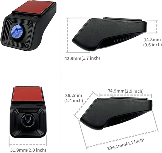 Fitcamx 2K Dual Dash Cam Suitable for Honda Vehicle Models 2011-2024 (Rectangle Dome Light), OEM Style, Front 1440P+Rear 1080P Video, Loop Recording, Built-in WiFi,G-Sensor, Easy to Set, 64GB Card