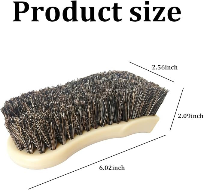 Leather Cleaning Brush for Car Interior, Long Bristle Horse Hair Vehicle Leather Cleaner Brush, Scratch-Free Automotive Interior Seat Cleaner, Universal for Vehicles (Beige)