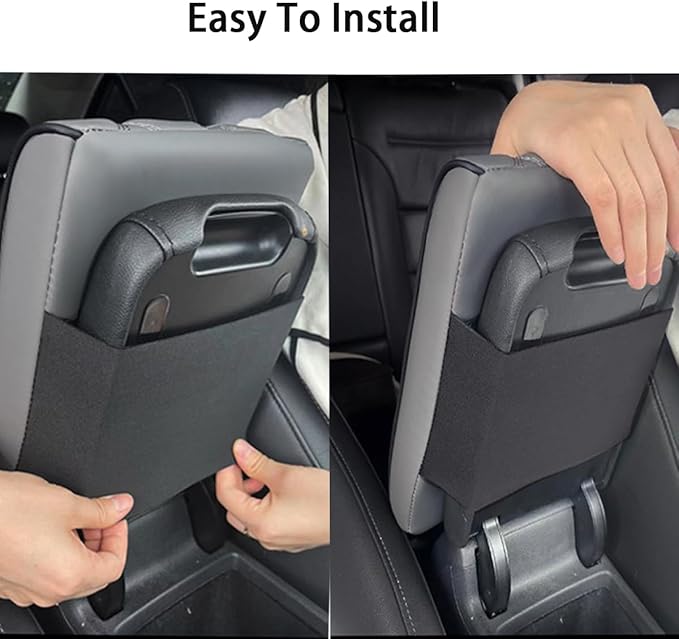 Car Armrest Pad for Porsche Macan 2014 2015 2016 2017 2018 2019 2020 2021 2022 2023 2024 Memory Cotton Armrest Box Pad Center Console Scratch Pad Box Cushion Protector,Grey