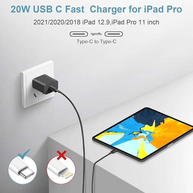 iPhone 17 16 15 Charger Fast Charging 3 Pack USB C Charger Block Type C Chargers 6FT Cord Wall Chargers Compatible with iPhone Air/17/17 Plus/17 Pro/17 Pro Max/16/16 Plus/16 Pro (Black)