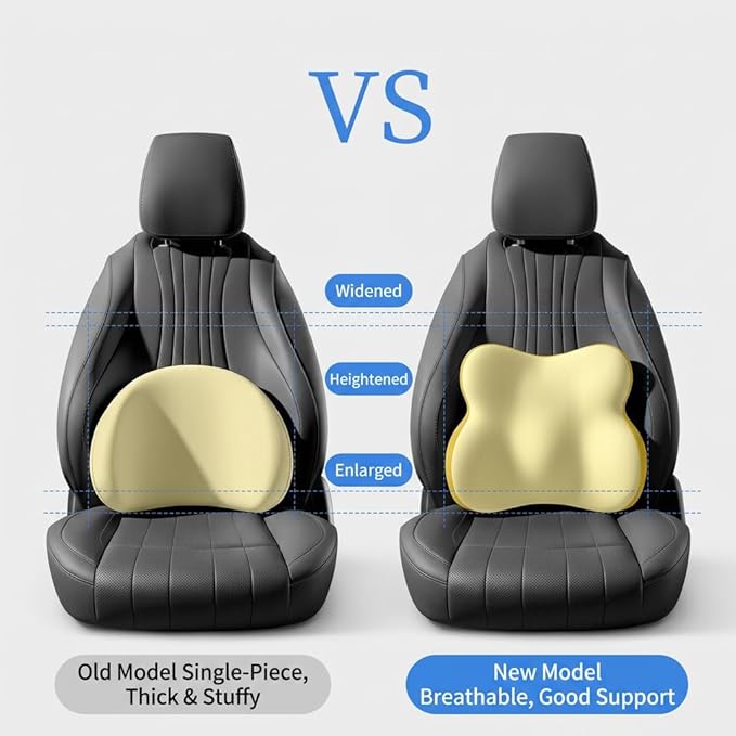 Car Headrest Pillow & Lumbar for Audi A3 Sportback (8V) 2012-2024, Car Seat Neck Pillow Back Support, Breathable All-Season Automotive Seat Cushions, 2PCS,C Dual Gray
