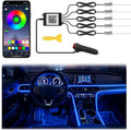 Interior Car LED Strip Lights APP Control, 5 in 1 RGB 16 Million Colors Ambient Lighting Kit with 275 inches Fiber Optic, Music Mode Inside Car Lighting Decoration