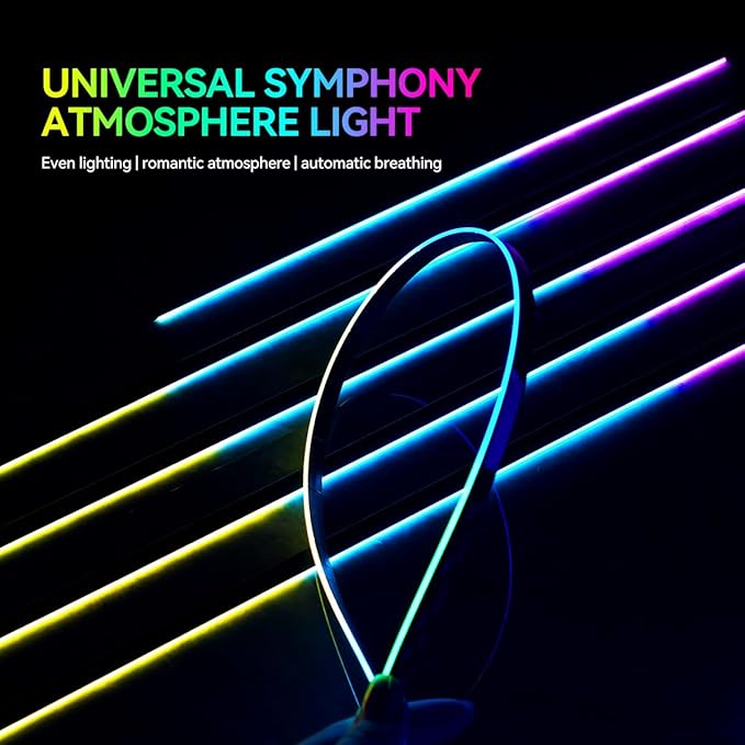 Dreamcolor Acrylic Interior Car LED Strip Lights, Car Ambient Lighting Kit with APP Control, Decorative Lights with Dynamic Chasing Sync to Music, RGB Neon Lighting (6 in 1)