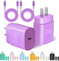 Type C Charger Fast Charging, 2Pack [10FT&6FT] Long USB C Cable with 25W Phone Super Fast Charger Block Compatible with Galaxy S25/S24/Plus/Ultra,iPhone 15/16/17/Air/Plus/Pro Max