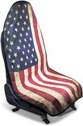 Car Towel Seat Cover, American Flag Performance Microfiber Washable Non Slip Vehicle Front Seat Covers, Sweatproof Automotive Interior Chair Protectors, Universal Fit