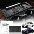 Wireless Car Charger for BMW X5 2014-2018 BMW X6 2015-2019, OEM Custom Fit with 27W USB-A & Type-C Wireless Fast Phone Charging Pad for BMW X5 (F15)/X6 (F16) 2014-2019 Interior Accessories