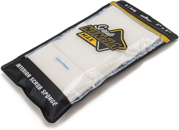 Autofiber Scrub Ninja Max, Interior Scrubbing Sponge - Pack of 3 (White)