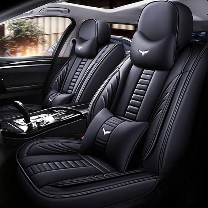 for Toyota CHR Seat Covers 2018-2026, Full Coverage Customized Car Seat Covers, Premium Leather Waterproof Stain-Resistant Easy to Install (Luxury 2 Seats, Black)