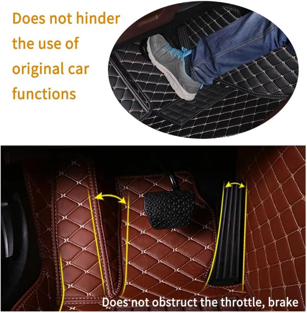 Custom Personalized Floor Mats for Cars，Luxury Full Coverage All Car Floor Mats，Anti-Slip Leather Car Mat Set ，Custom Floor Mats for 99% of Cars, Trucks & SUVs. (Grey and Black)