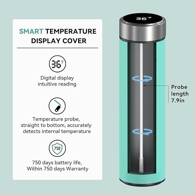 DISONCARE Odyssey 60H Insulin Cooler Travel case Digital Display Medication Cooler for Medicine Travel TSA Approved Ice Pack Diabetic Medical Cooler Diabetes Bag EpiPen with Medical Tag(Seawater Cyan）