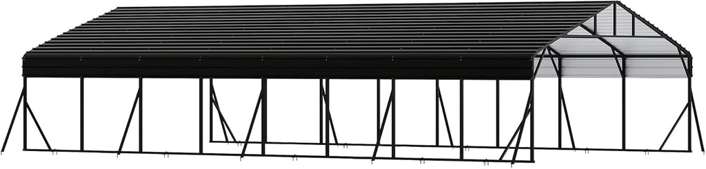 20' x 40' x 8.5' Heavy Duty Metal Carport with Galvanized Steel Roof, Steel Carport Kits Outdoor with Metal Roof, Galvanized Car Shelter for Tractors, Pickup, Boat, Car
