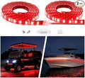 12V Marine Boat LED Light Strip Super Bright, 2 Pack 4FT IP68 Fully Waterproof RV Front Cap Lights, Golf Cart Underglow Roof Lights Strip for Truck ATV UTV SUV Car Pickup Trailer, Cuttable, Red