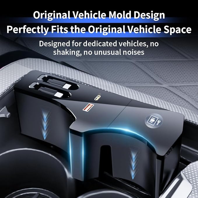 Car USB Hub Docking Station for Mercedes Benz E Class 2024 2025 2026 E350 E450 Sedan Wagon Type-C Fast Charger Auto Interior Centre Console Accessories Cigarette Lighter Phone Charging Adapter