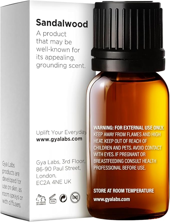 100% Pure Sandalwood Essential Oil - 0.34 Fl Oz - Sandalwood Oil for Hair, Skin, Diffuser, Aromatherapy & DIY Candle Making Scent
